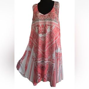 Simply Couture 2XL Pink White Racerback Dress